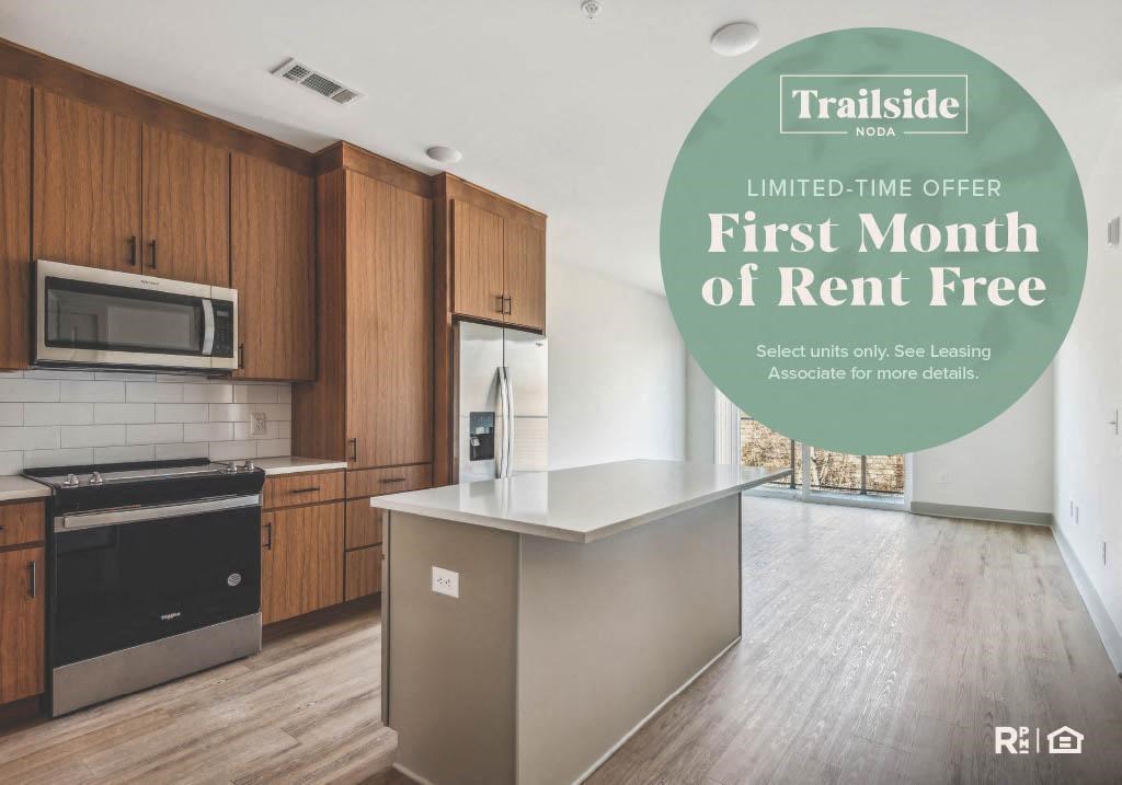 the first month of rent free renting an apartment with a kitchen