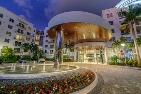 entrance at night