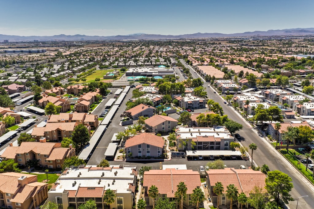 an aerial view of the city of palm springs