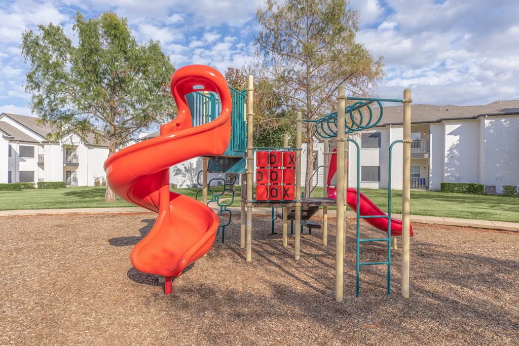 our playground is equipped with a slide and climbing equipment