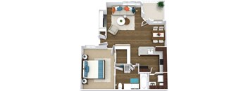 a floor plan of a 1 bedroom apartment