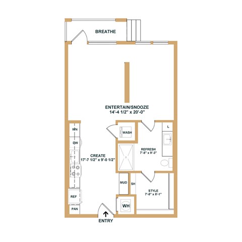 A floor plan of a bathroom with a toilet, sink, and shower.