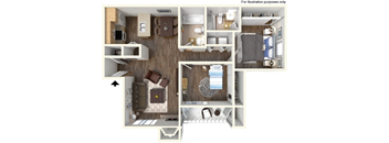 The Vue at Rocklin Ridge Apartments 2 Bedroom Floorplan