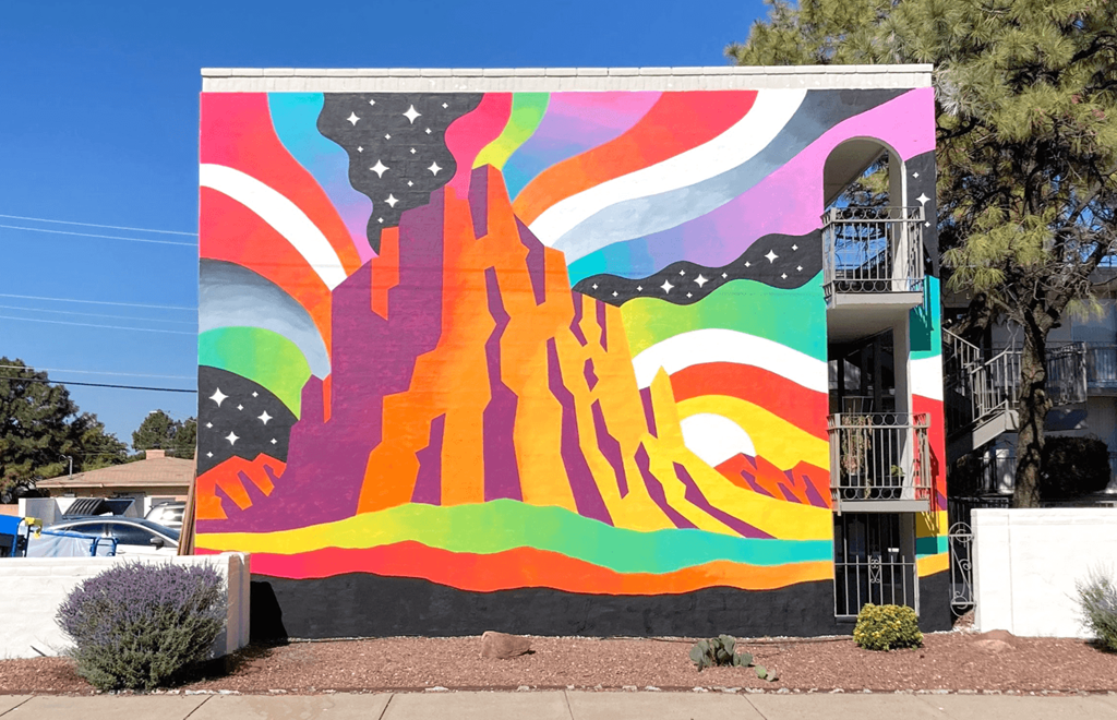 a mural on the side of a building