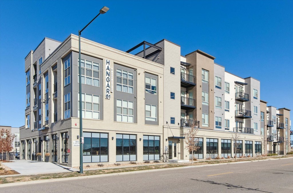 A modern apartment building named Hangar.