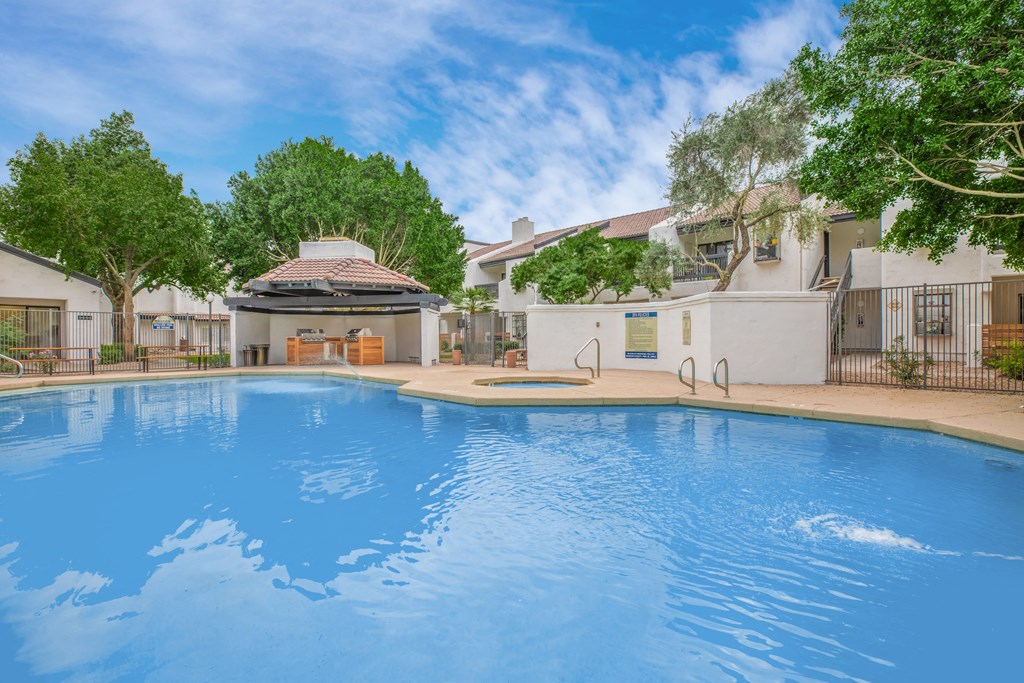 take a dip in the resort style pool