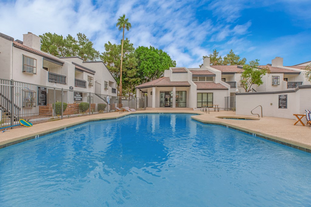 take a dip in the resort style pool