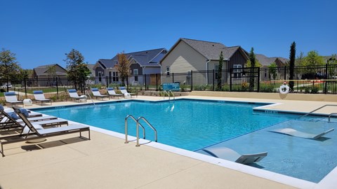 our apartments have a resort style pool with lounge chairs