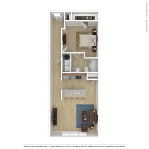 a floor plan of a 1 bedroom apartment