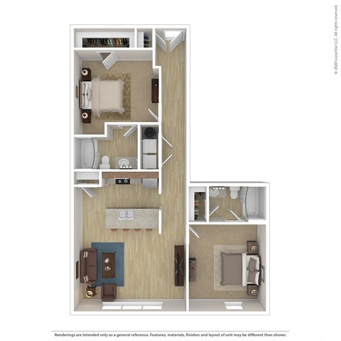a floor plan of a 1 bedroom apartment