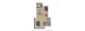 a floor plan of a 1 bedroom floor plan with a bathroom and a living room