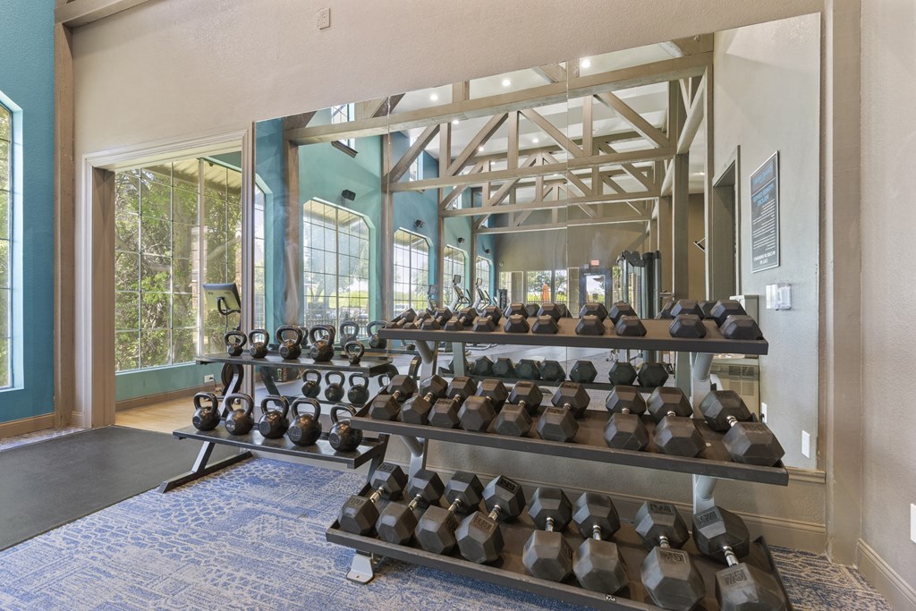 the weights room in the fitness center at the resort at longboat key club