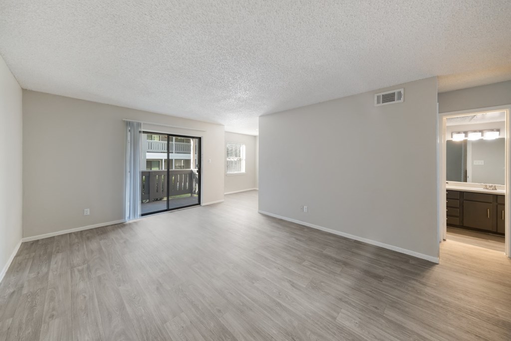 living room with balcony view