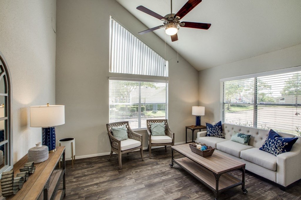 living room space in our pearland texas apartment community