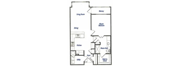 A floor plan of a house with a master bedroom and a walk-in closet.