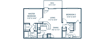a floor plan of a house with a bedroom and a living room