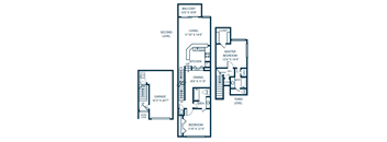 a floor plan of a three story house with three bedrooms and a garage