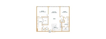 A floor plan of a house with a snooze area, dining area, and a bathroom.