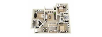 a floor plan of a house with a bedroom and a living room