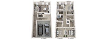 a floor plan of a 3 bedroom apartment