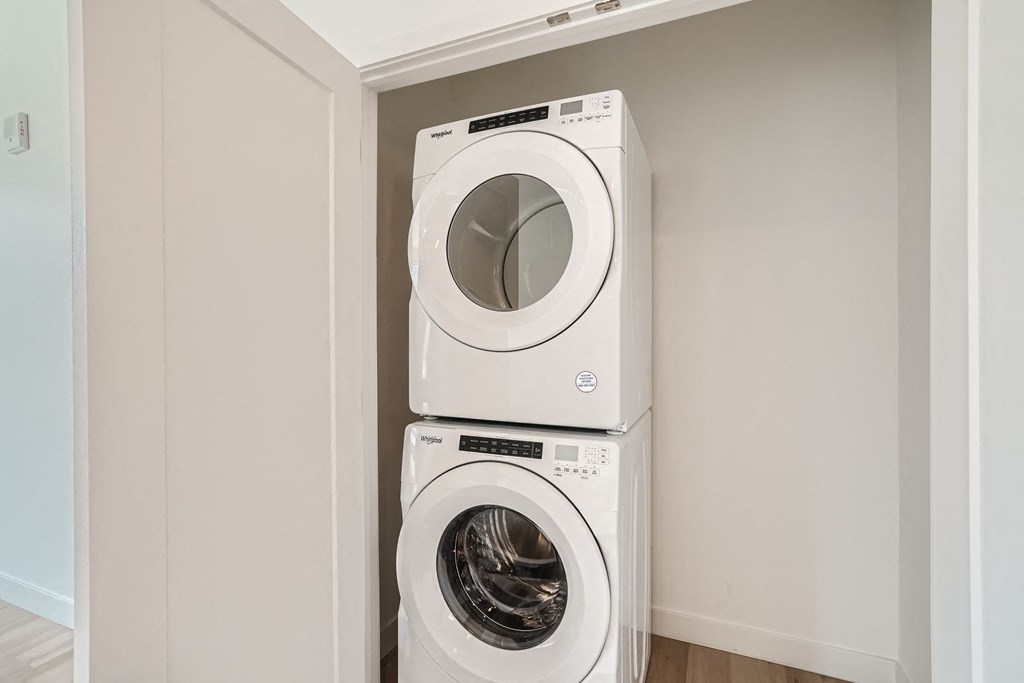 a washer and dryer in a laundry room