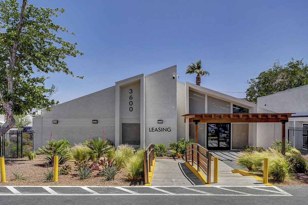 a building with the word leasing written on the side of it