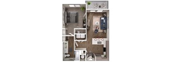 a 1 bedroom floor plan of a 2100 sq ft roommates