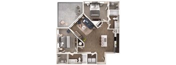 a1 floor plan  1 bedroom with 2 baths  129