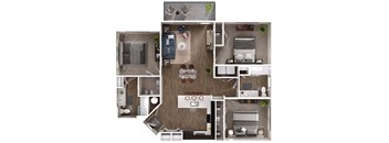 a 3d drawing of a floor plan of a bedroom