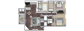 the bungalow floor plan with 1 bedroom and 1 bath