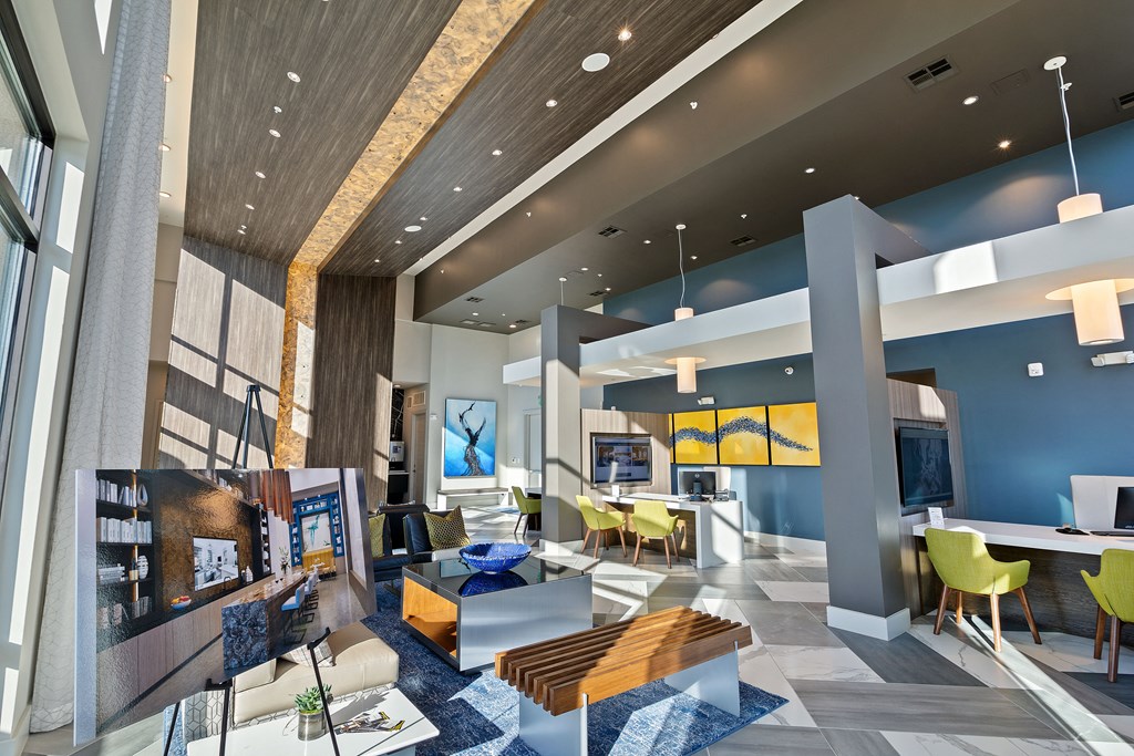 Clubhouse common area with tables and chairs