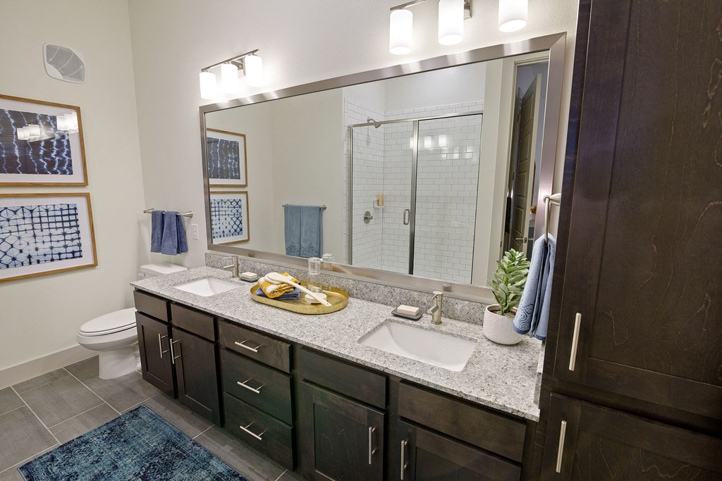 Bathroom with double vanities