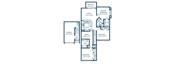 a floor plan of a two story house with an open floor plan with a bedroom