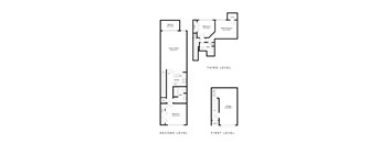 A black and white image of a floor plan for a home.