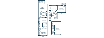 a floor plan of a two story house with a garage and a kitchen and a