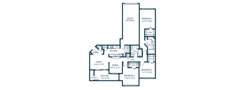 a blueprint of a floor plan of a house with bedrooms and a living room