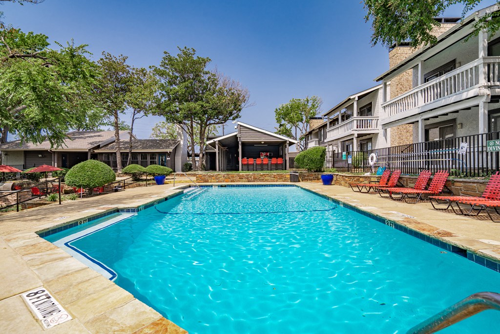 our apartments have a large swimming pool for residents to enjoy