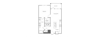 a floor plan of a house with a bedroom and a living room