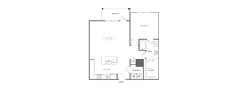 a floor plan of a 1 bedroom floor plan