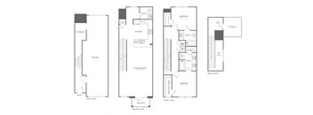 three floor plans of a house with different views of the floor plan of the house