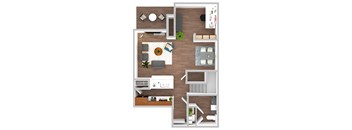a floor plan of a 1 bedroom apartment