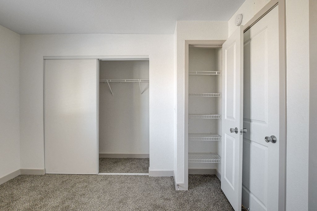 a walk in closet in a 555 waverly unit