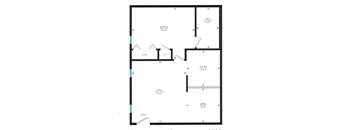 a floor plan of a house with a ground floor and a basement