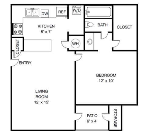 a floor plan of a house with a bedroom and a living room