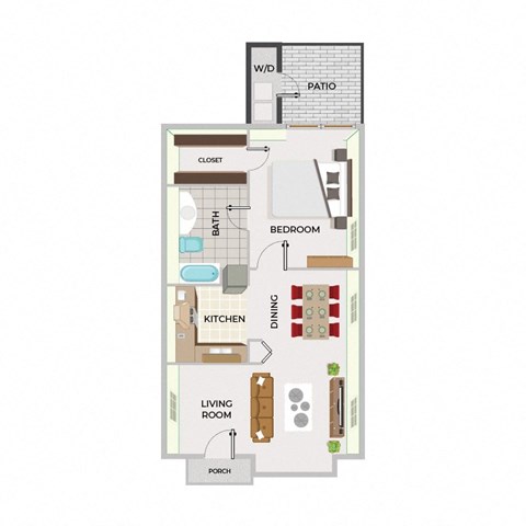 a floor plan of a house with a bedroom and a living room
