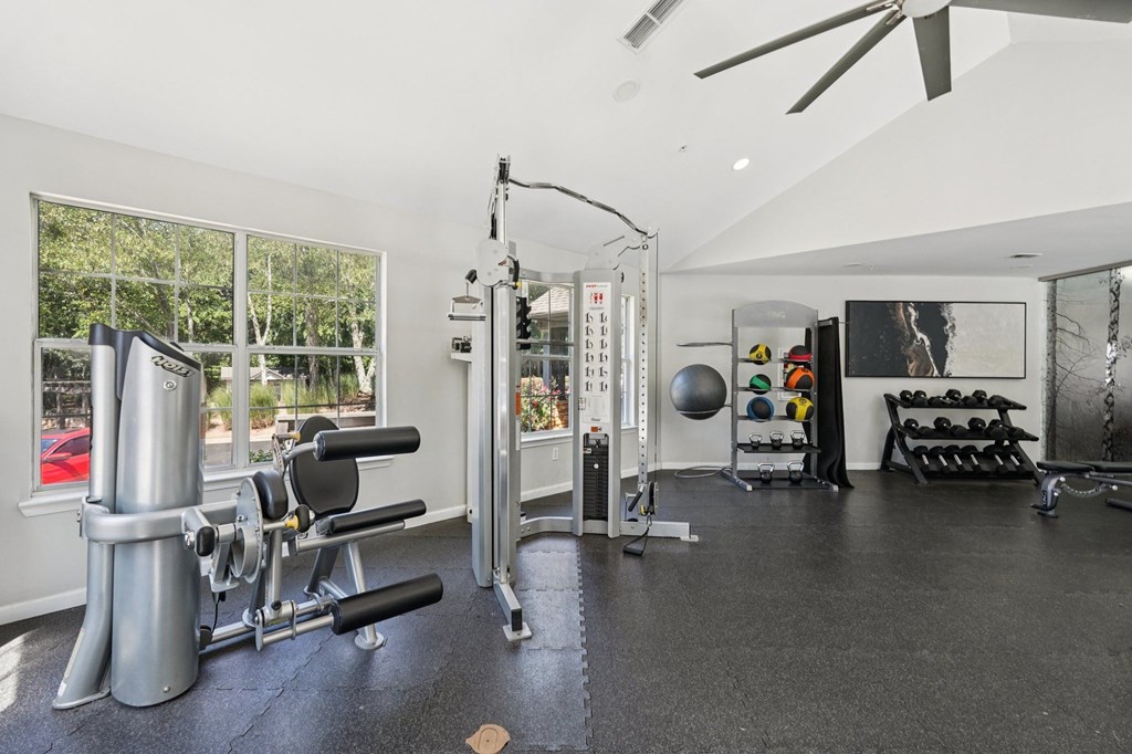 A well equipped gym with a variety of equipment.