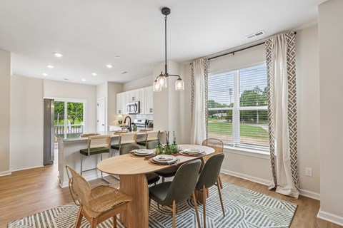 A dining room