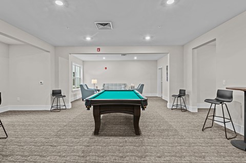 Active Adult clubhouse space with pool table