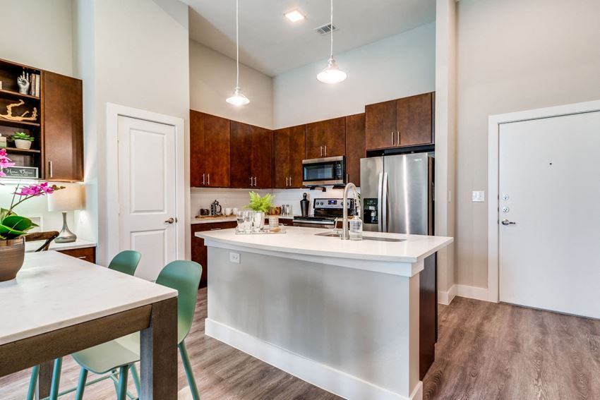 kitchen island in our north richland hills apartments - Photo Gallery
