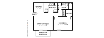 a floor plan of a living room with a kitchen and a dining room